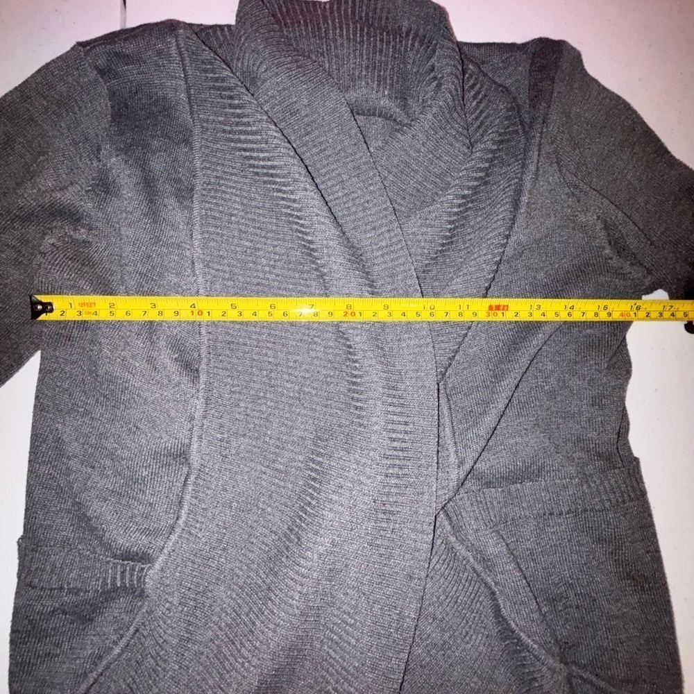 Say What? Heather Gray Ribbed Cardigan - Picture 4 of 8
